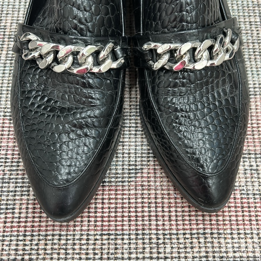 Tony Bianco Molly croc embossed chain loafers - Picture 7 of 13
